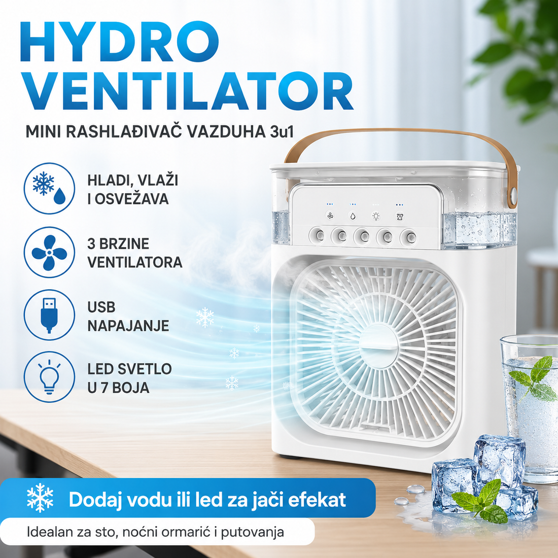 Kako se rashladiti tokom leta uz Hydro mini rashlađivač vazduha 3u1