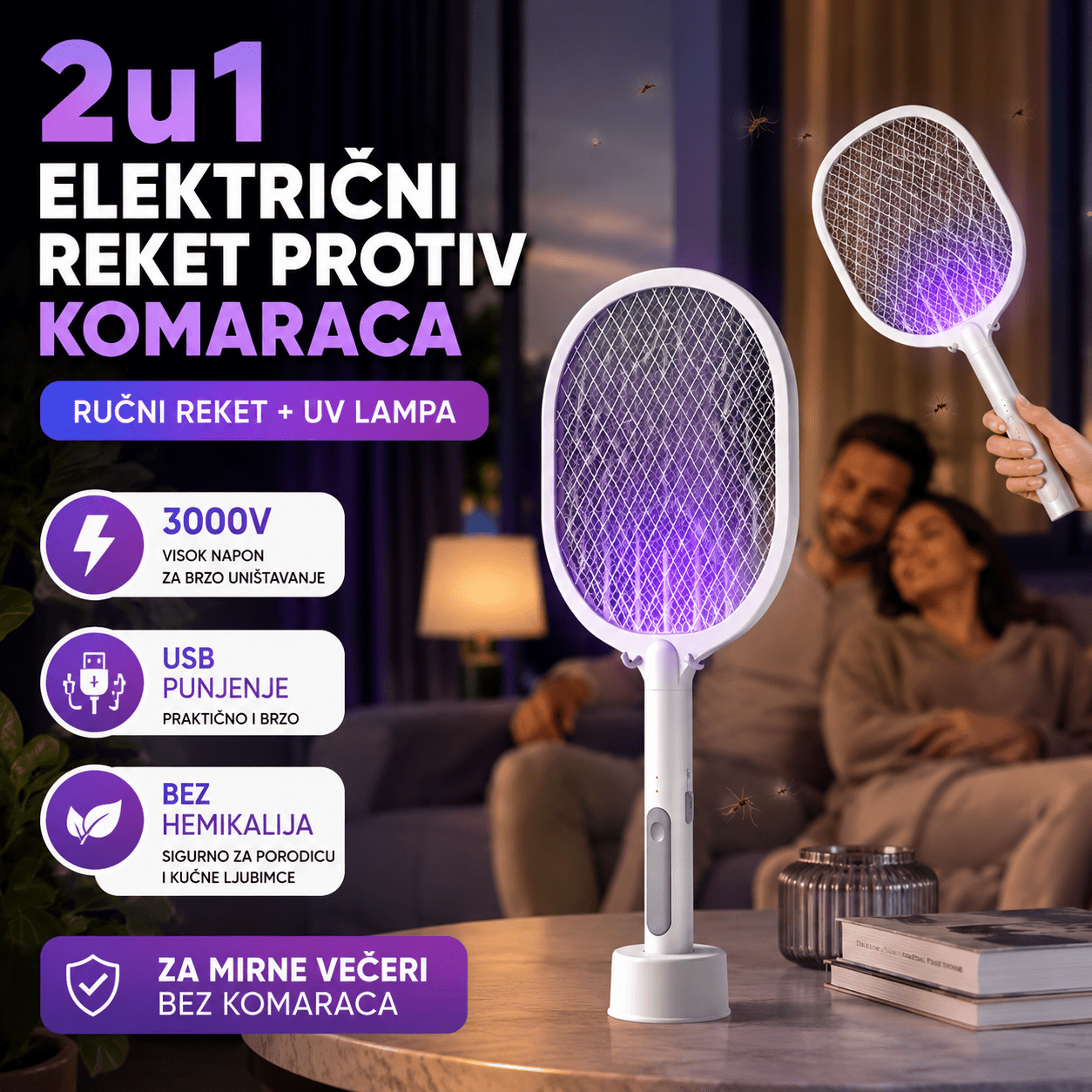2u1 Električni Reket Protiv Komaraca