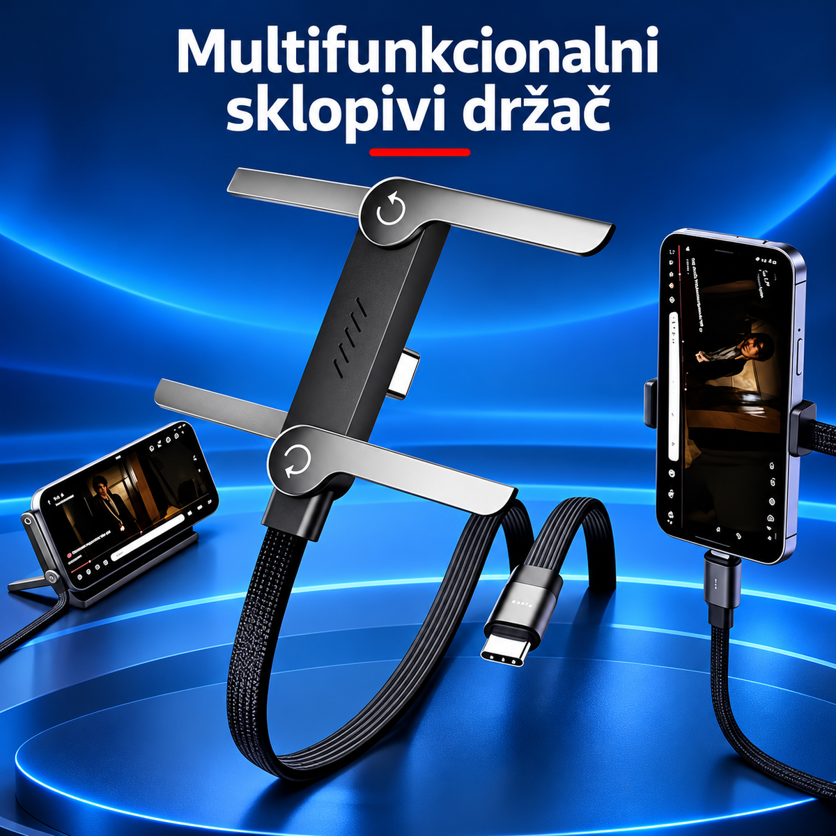 2 u 1 - Punjač i Držač za Telefon