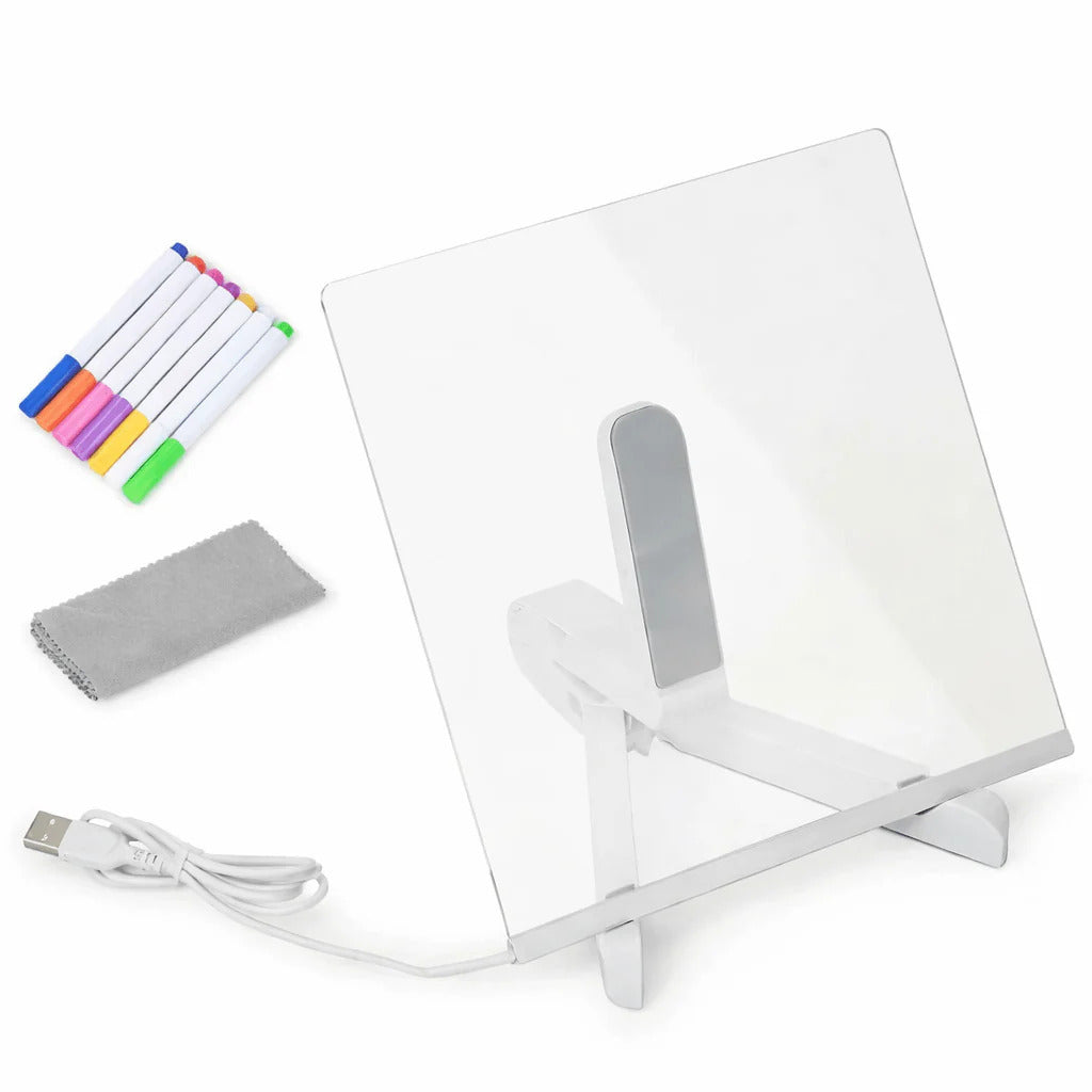 LED Akrilna Tabla za Pisanje sa Osvetljenjem – DIY Svetleća Dry Erase Tabla sa 7 Boja (USB Napajanje)