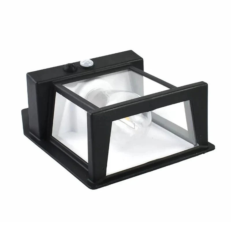 Solarna LED Zidna Lampa – Fenjer sa Senzorom Pokreta i Sijalicom | Spoljna Solar Lampica za Dvorište, Terasu i Fasadu
