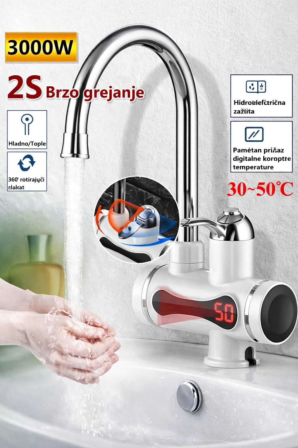 Električna slavina sa trenutnim grejanjem vode ⚡💧
