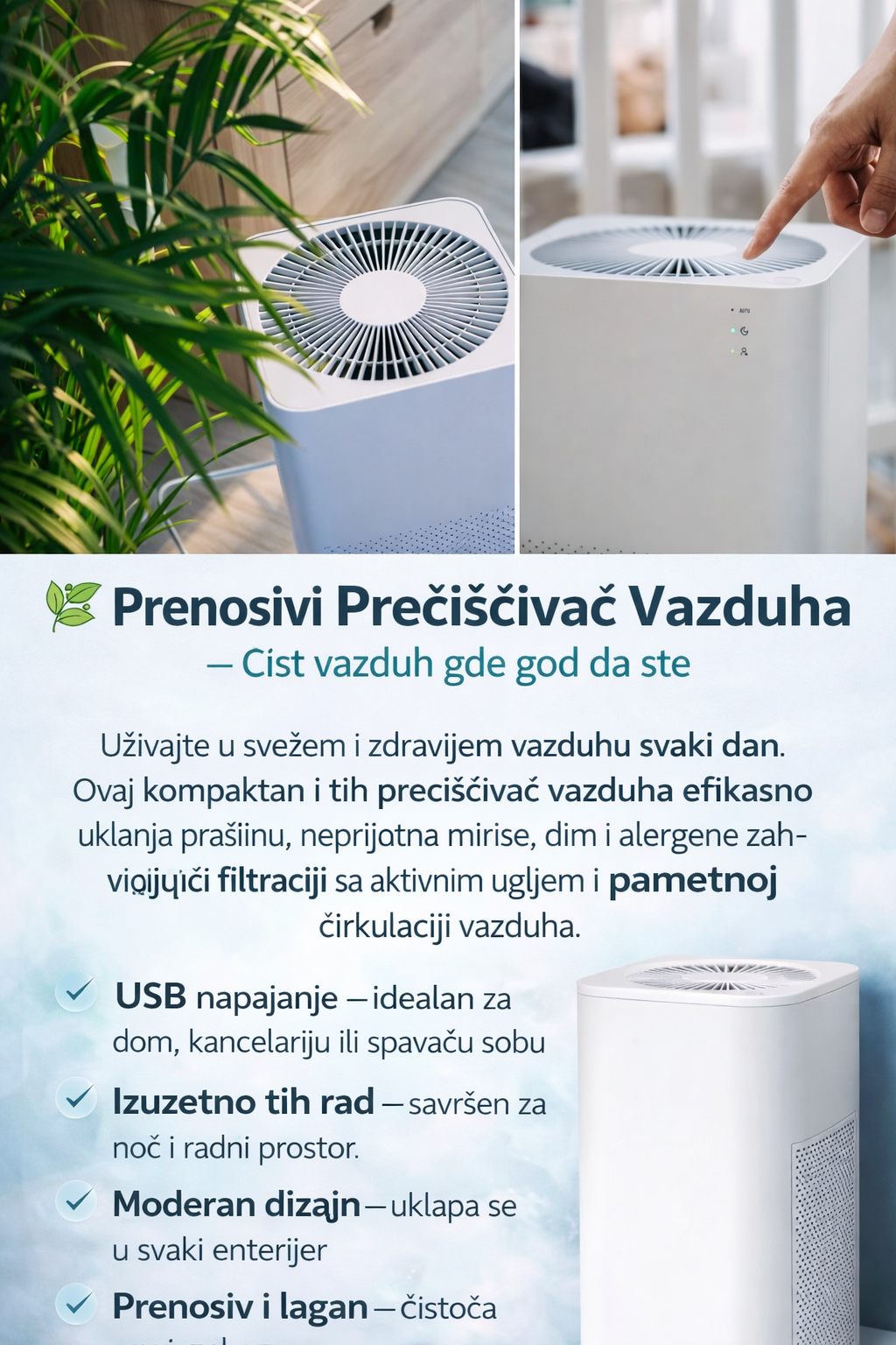 PureAir Prenosivi prečišćivač vazduha + Filter gratis!