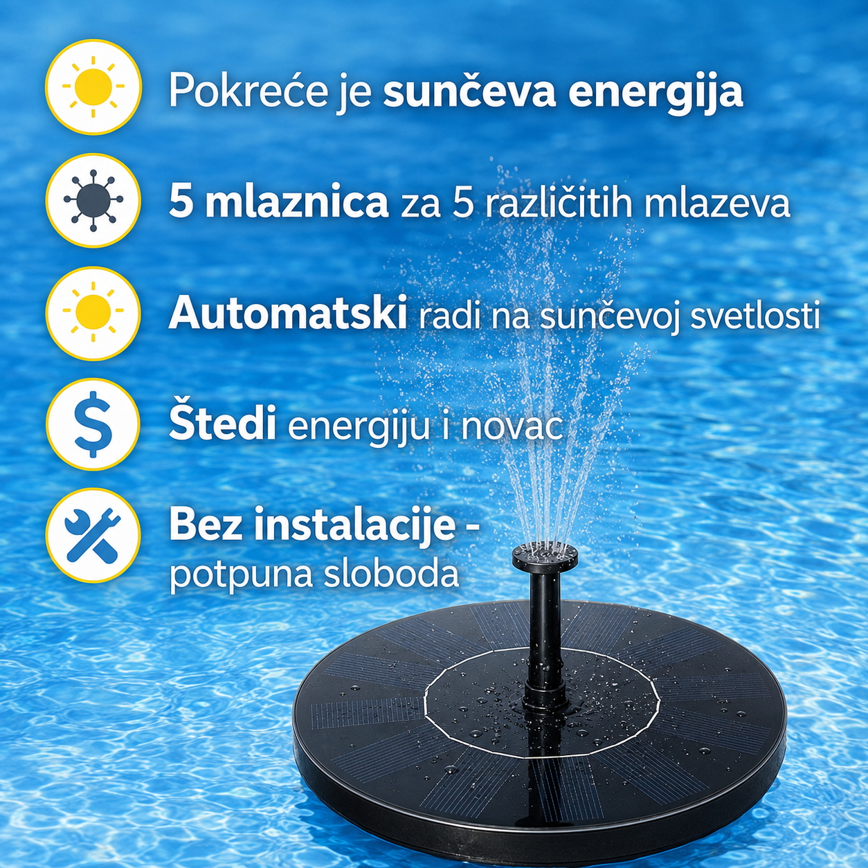 Solarna fontana za dvorište
