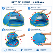 Dečiji Pop-up Šator Bazen sa UV Zaštitom — 2u1 za Plažu i Baštu