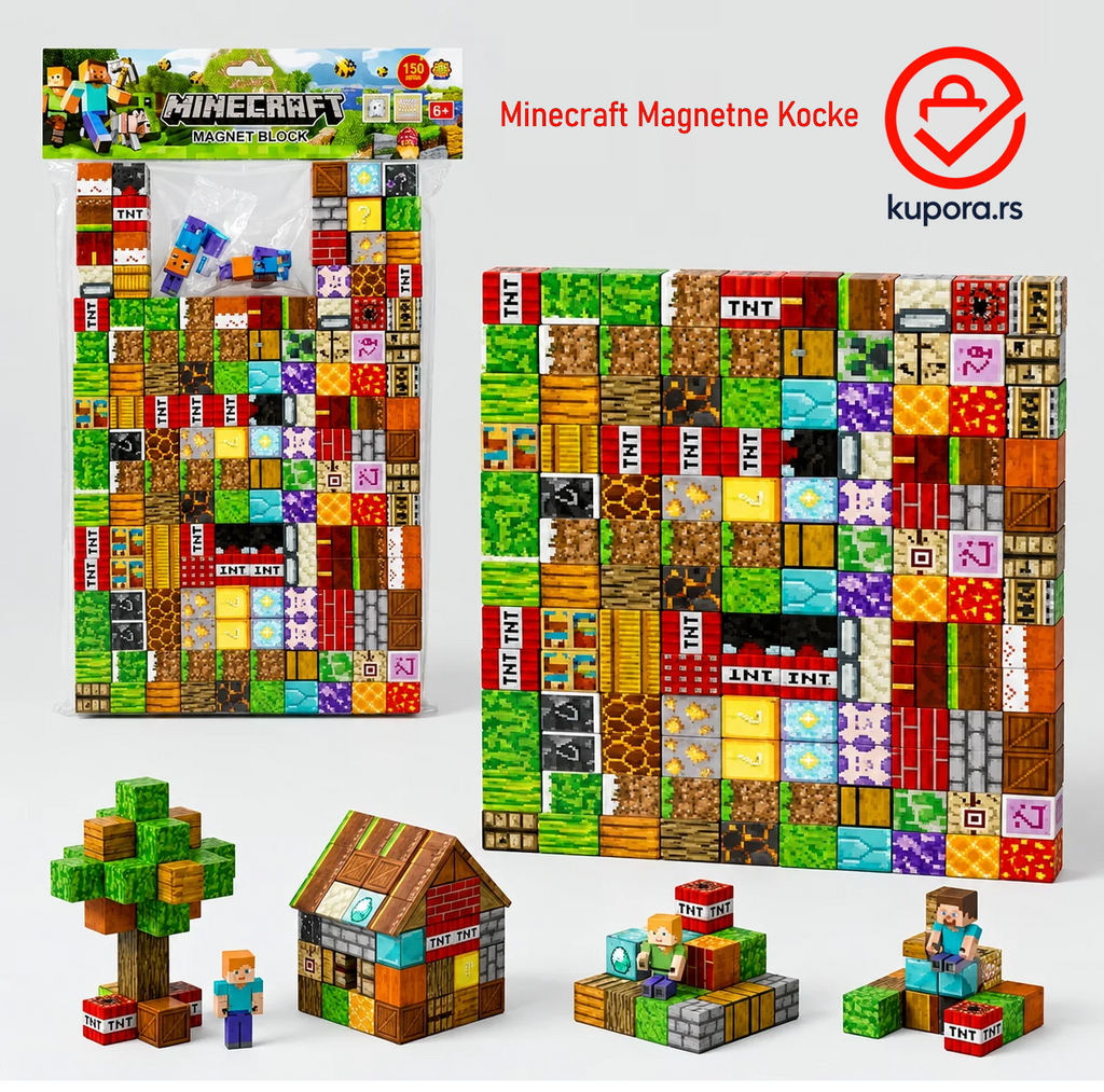 Minecraft Magnetne Kocke - 150 komada