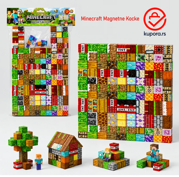 Minecraft Magnetne Kocke - 150 komada