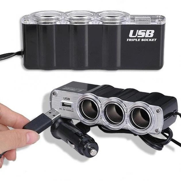 3u1 Utičnica za Auto-upaljač i 1xUSB Port