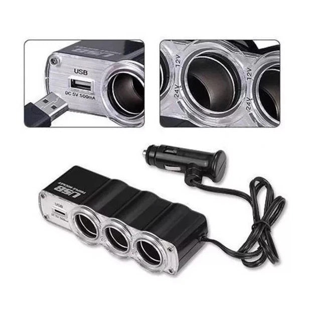 3u1 Utičnica za Auto-upaljač i 1xUSB Port