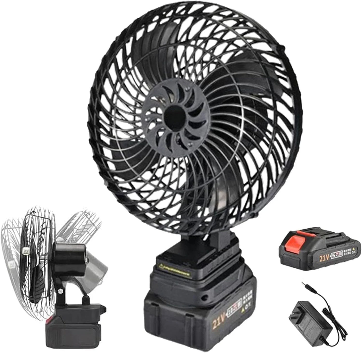 Akumulatorski Ventilator 128V sa Automatskim Okretanjem i Baterijom