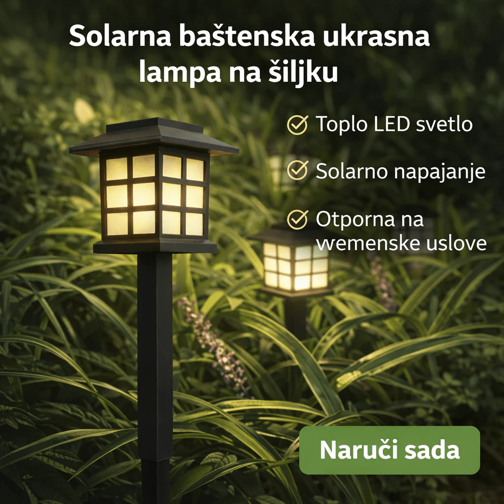 🌞 Solarna baštenska LED lampa – automatsko osvetljenje dvorišta (6 komada u pakovanju)