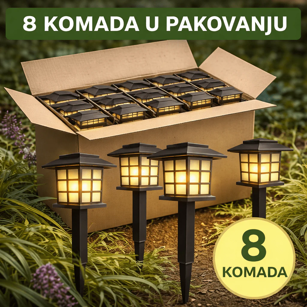 🌞 Solarna baštenska LED lampa – automatsko osvetljenje dvorišta (6 komada u pakovanju)