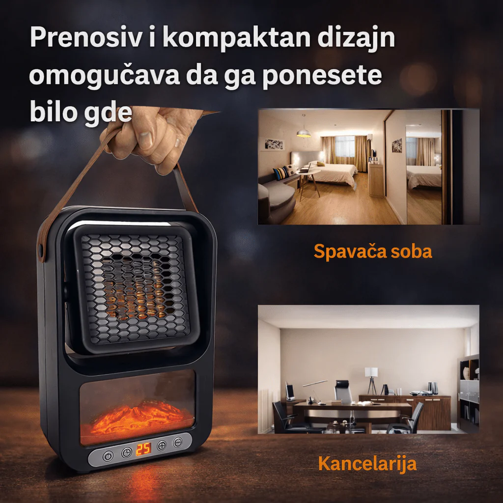 BlackFlame Mini LED grejalica 800W