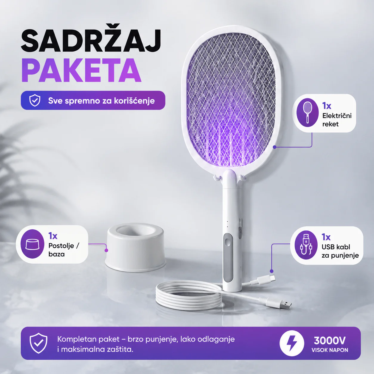 2u1 Električni Reket Protiv Komaraca