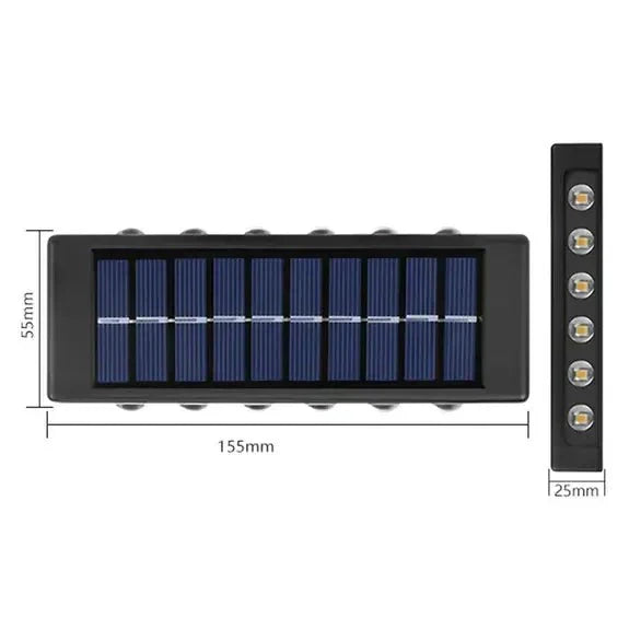 Solarna Zidna LED Lampa sa Senzorom Sumraka – Vodootporna IP65 Lampa za Dvorište, Terasu i Fasadu