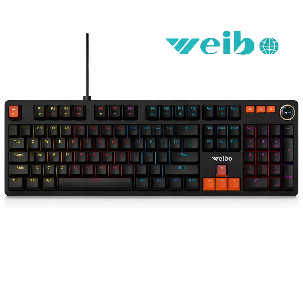 Weibo WB-555 Mehanička Gaming Tastatura RGB – Red Switch, Full Size, USB, QWERTY