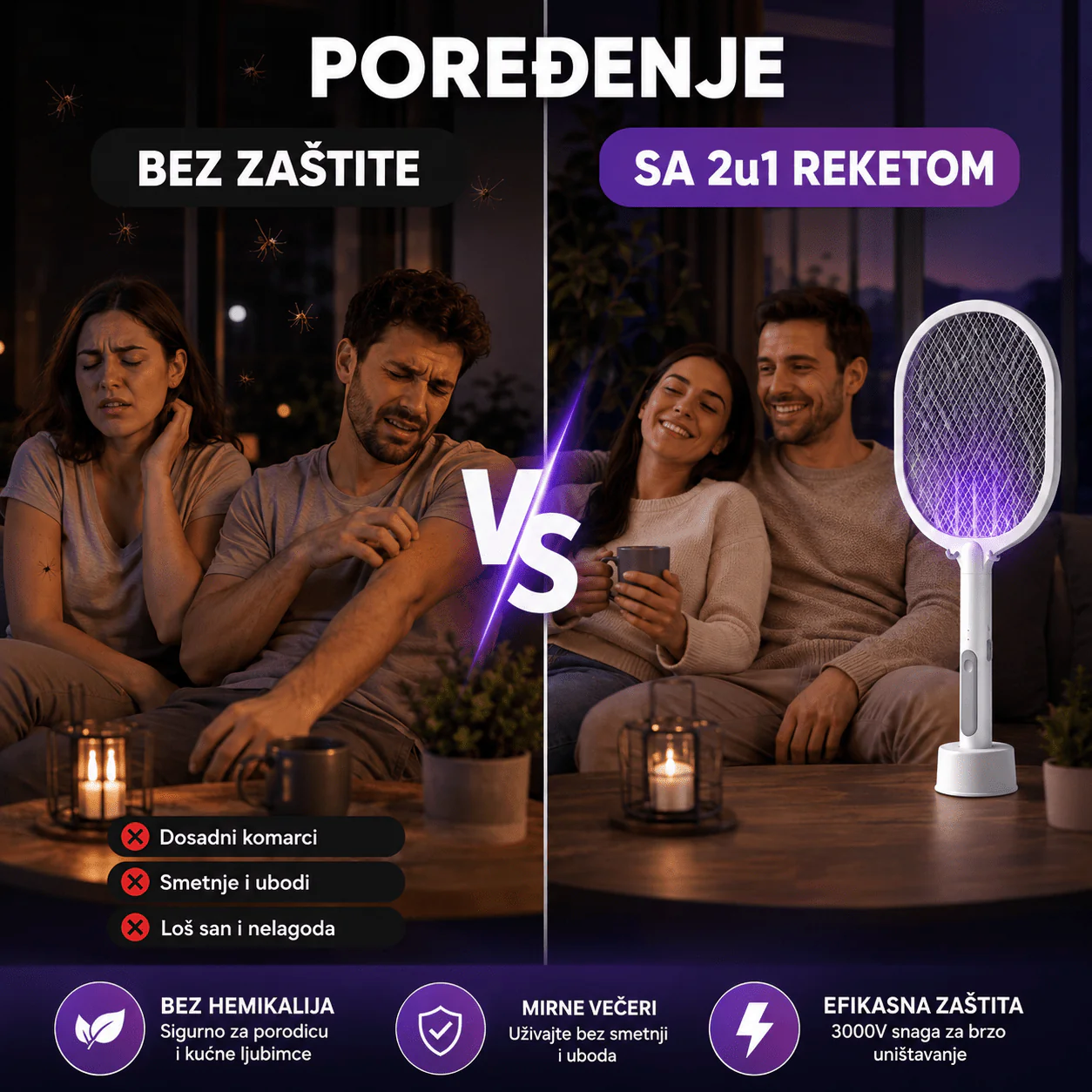2u1 Električni Reket Protiv Komaraca