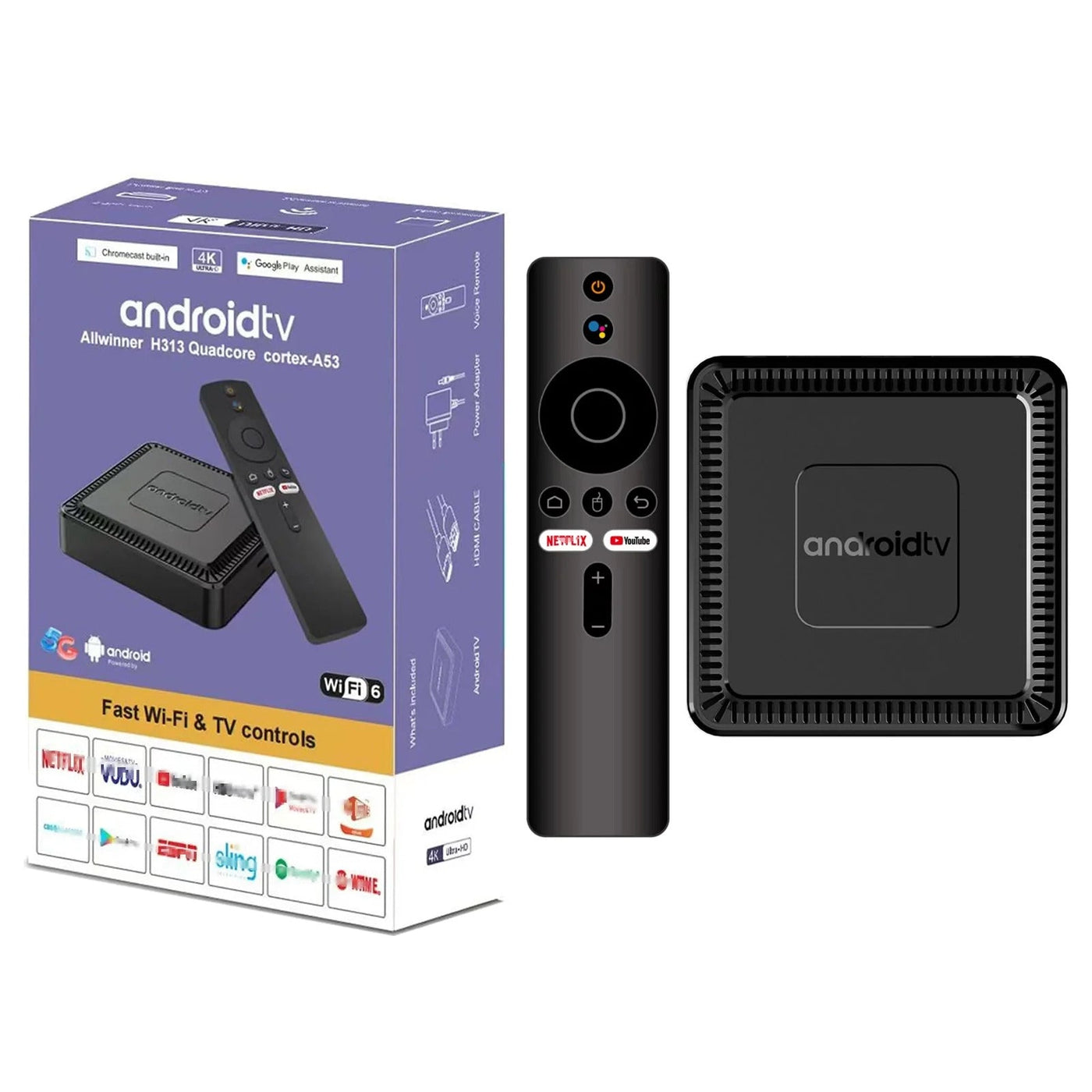 Android TV Box Cortex-A53 4K Smart Box WiFi 6 + 5G