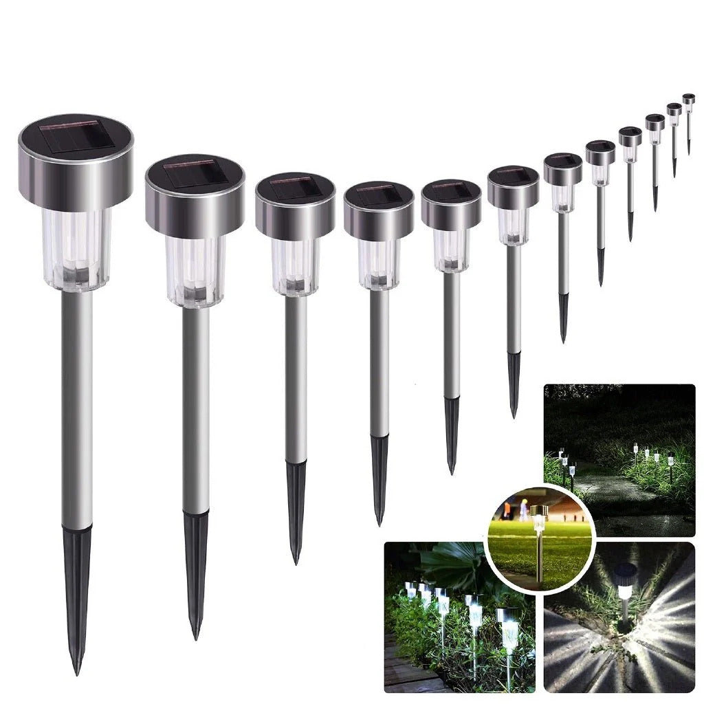 Solarne LED Lampe za Dvorište – Set od 10 Komada sa Senzorom Dan-Noć, Vodootporne Baštenske Lampe