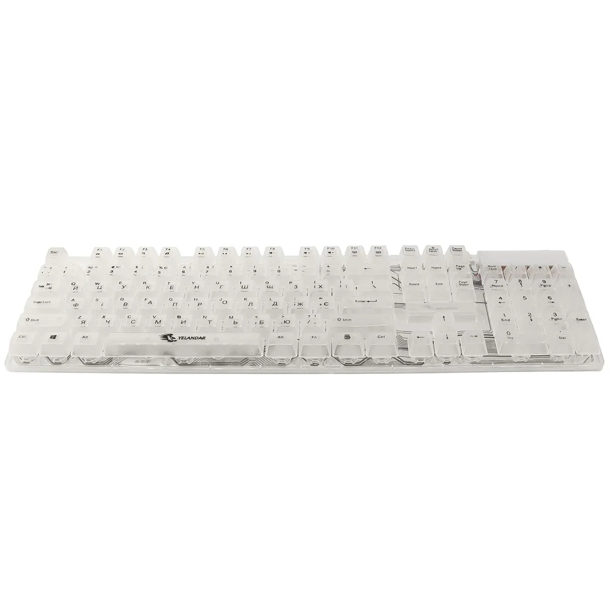 Yelandar AN-T10 RGB Transparent Gaming Tastatura – Mehanički Osećaj, Rainbow LED Osvetljenje, USB Žična