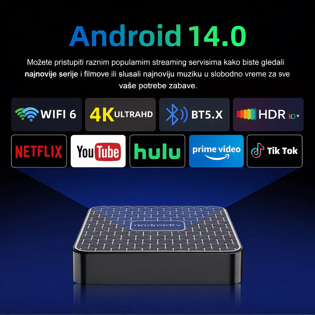 T1 Mini Smart Android 14 TV Box RK3518 – 4K Quad Core Smart Box