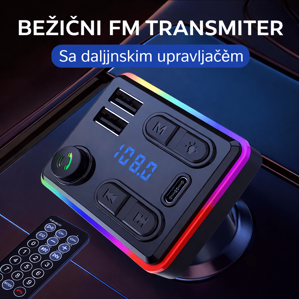 🚗 M48 FM Transmiter za Auto – Bluetooth MP3 Transmiter sa Handsfree funkcijom