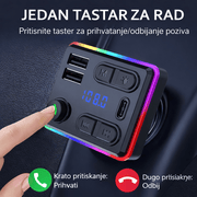 🚗 M48 FM Transmiter za Auto – Bluetooth MP3 Transmiter sa Handsfree funkcijom