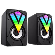 RGB Gaming Zvučnici za PC – Stereo 2x3W Mini Desktop Zvučnici sa LED Osvetljenjem za Kompjuter i Laptop