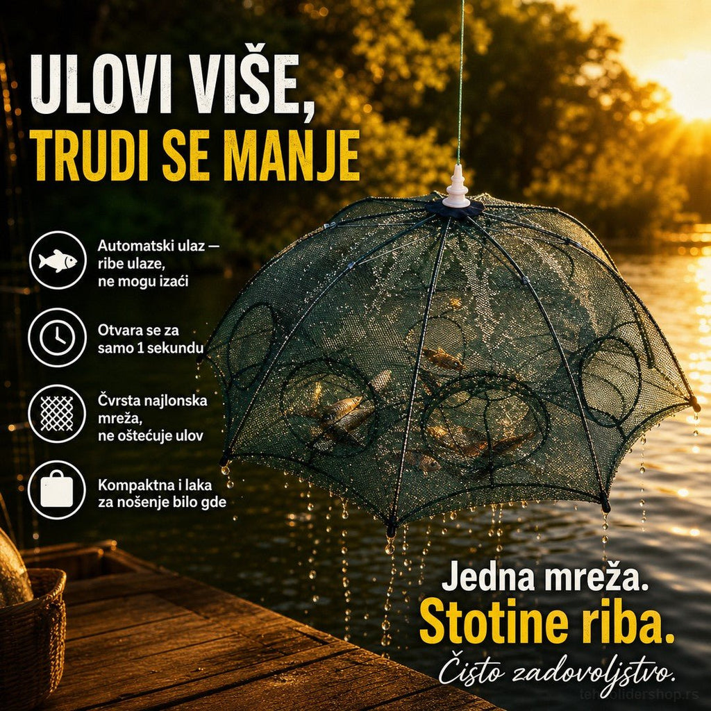 Umbrella Net – Rasklopiva mreža za brzo i lako hvatanje riba