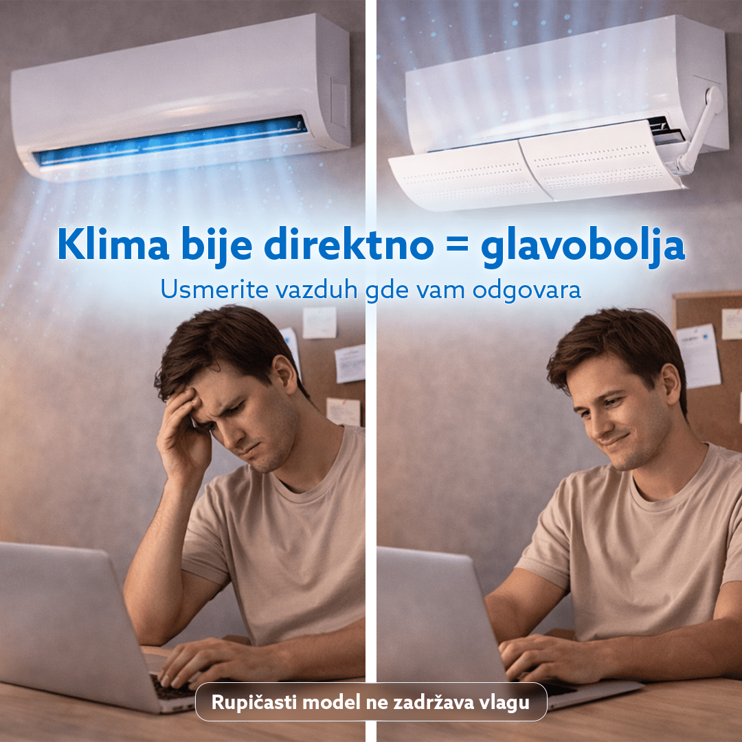Usmerivač vazduha za klima uređaje, rupičasti model protiv kondenzacije