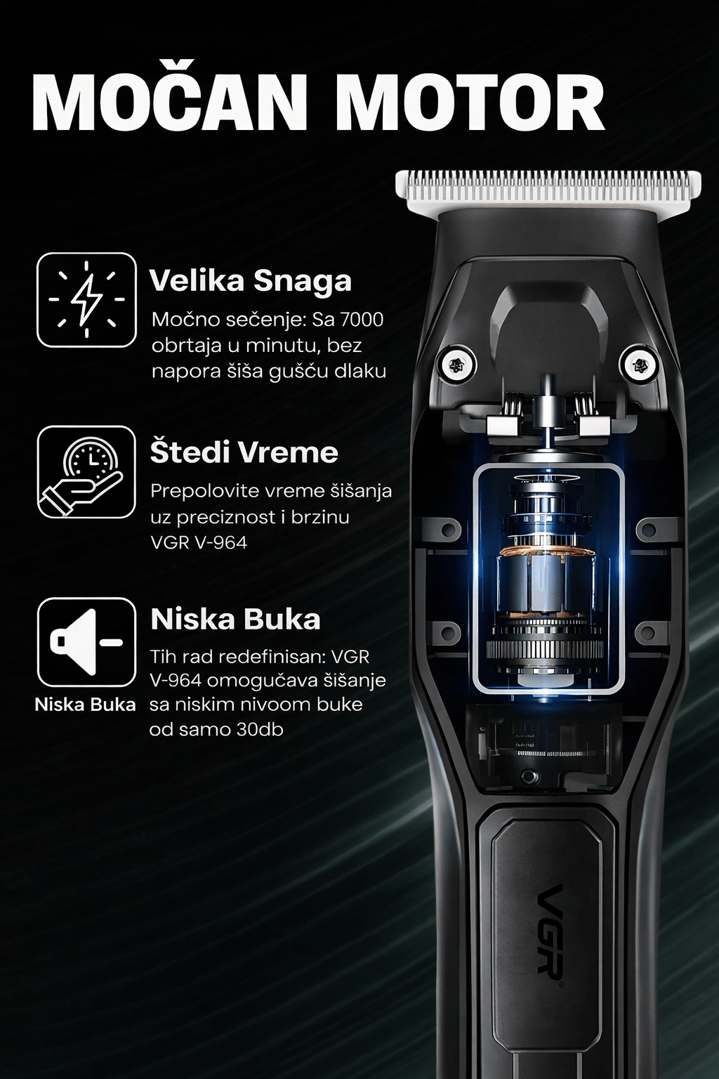 VGR V-964 – Profesionalna mašinica za šišanje