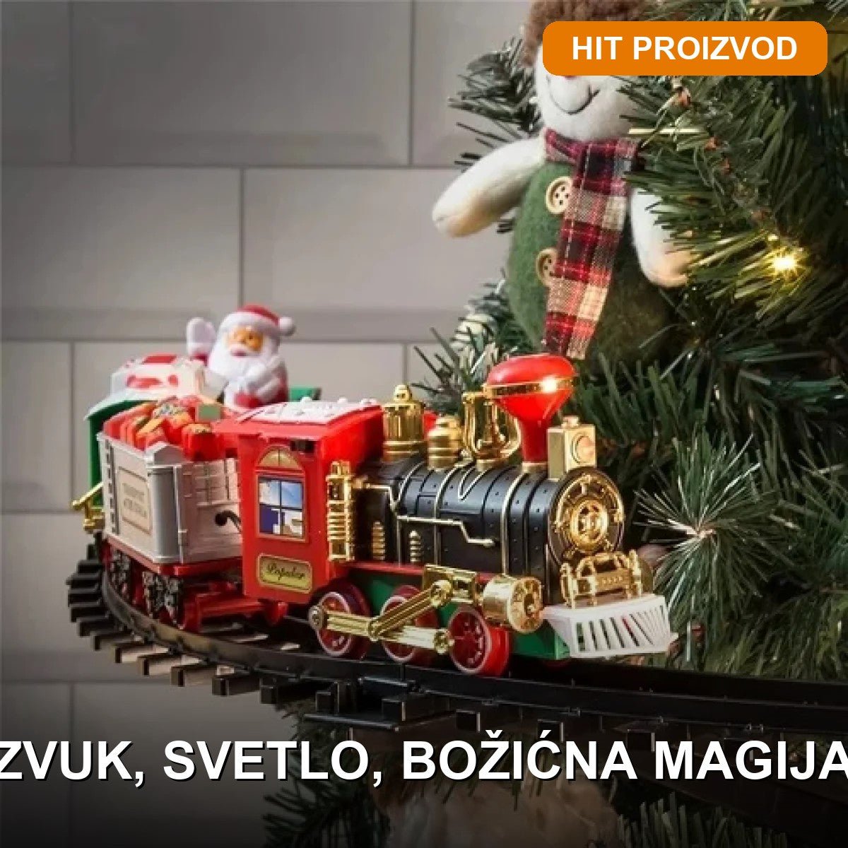 Vozić za jelku – Veliki set sa zvučnim i svetlosnim efektima, obim šina 89cm