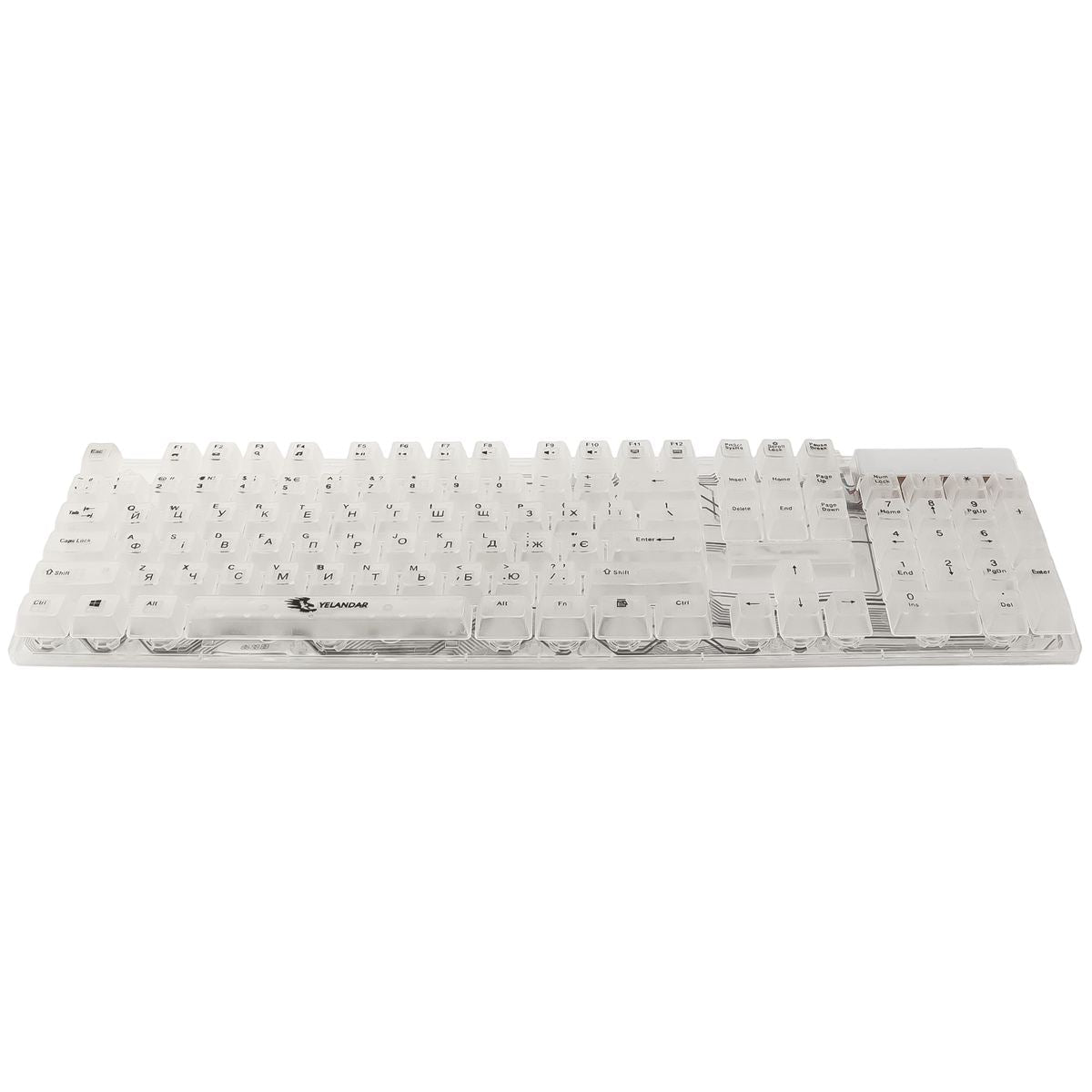 Yelandar AN-T10 RGB Transparent Gaming Tastatura – Mehanički Osećaj, Rainbow LED Osvetljenje, USB Žična